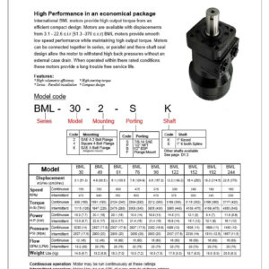 IFP BML High Torque Low Speed Motors
