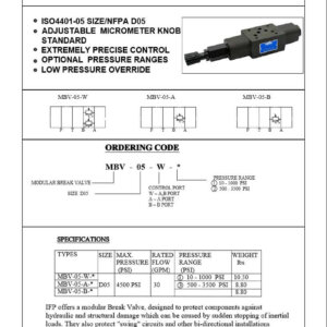 IFP MBV05 Break Valve Module